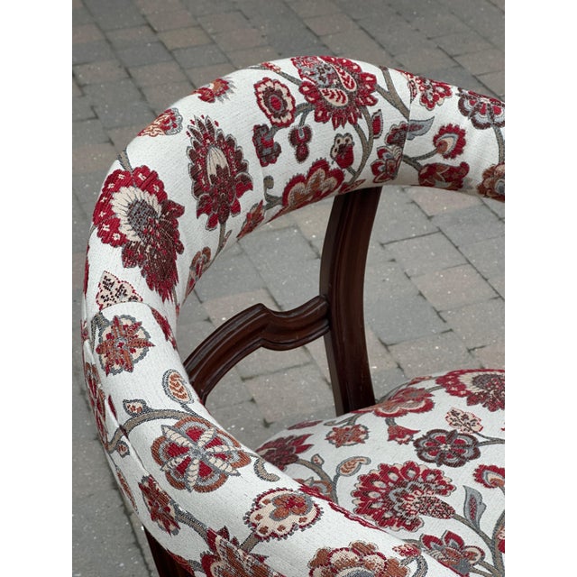 1940s Cockfighting Chair with New Upholstery, 1930s For Sale - Image 5 of 6