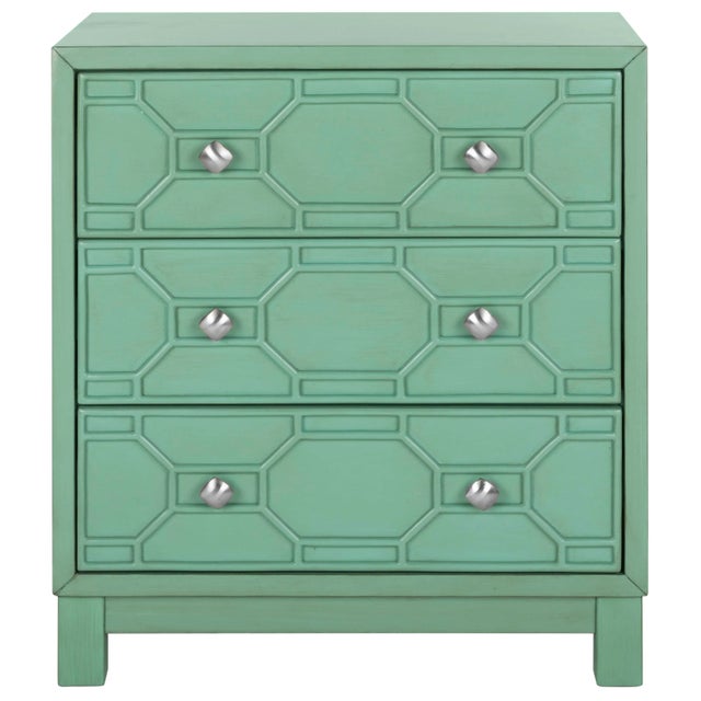 3 Drawer Chest in Turquoise For Sale - Image 9 of 9