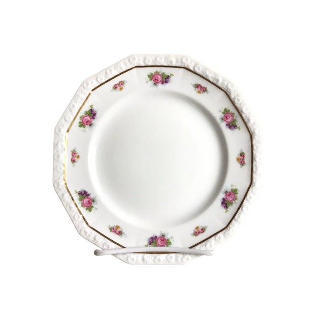 A great set of 6 vintage Rosenthal Selb Bavaria Maria pattern floral and gold motif scalloped edge salad/luncheon plates...