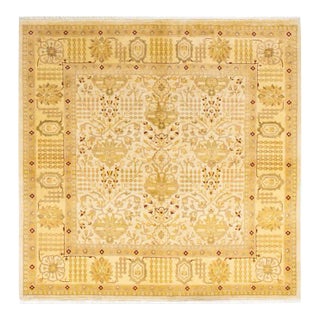 Mogul, One-of-a-Kind Hand-Knotted Area Rug in Ivory, 6' 1" x 6' 3" For Sale