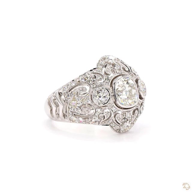 Early 20th Century 2.05 Carat Round Brilliant Cut Diamond Gold Ring, Size 6.5 For Sale - Image 9 of 9