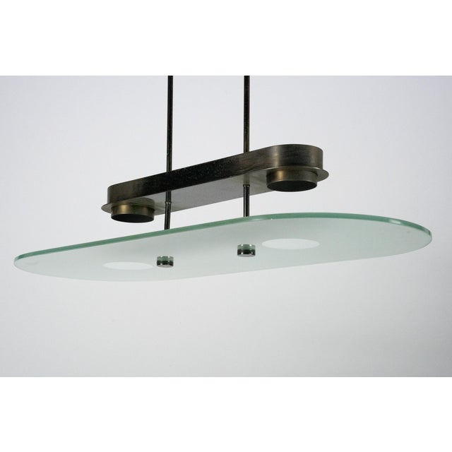 Mid-Century Chandelier in Brass and Glass from Lumi Milano, Italy, 1970s For Sale - Image 10 of 11