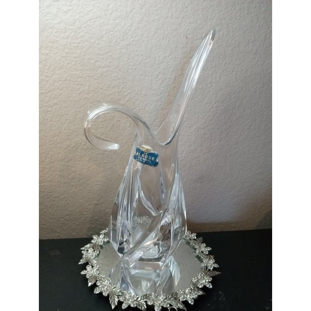 Mid-Century Modern 1980s Alrose Made in Italy Crystal Sevres Soliflore Faceted Vase For Sale - Image 3 of 6