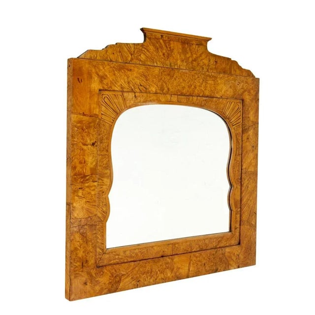 Traditional 19th Century Biedermeier Root Birch Mantle Mirror For Sale - Image 3 of 6