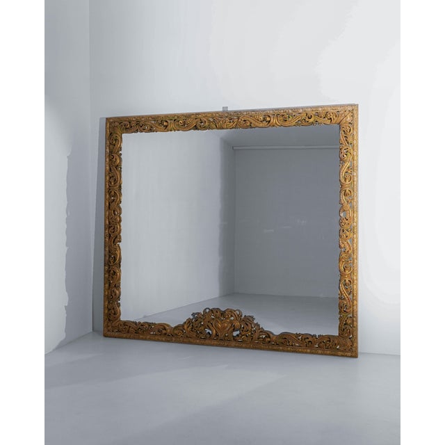 1900s Italian Monumental Carved Giltwood Mirror For Sale - Image 18 of 18