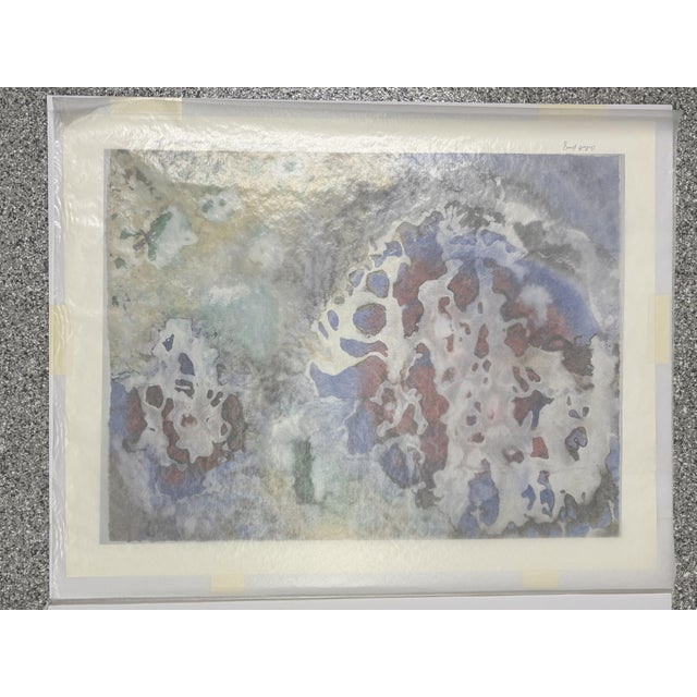 Paper 1991 "Dancing Coral" Abstract Multicolor Signed Lithograph Print by Marlene Tseng Yu For Sale - Image 7 of 11