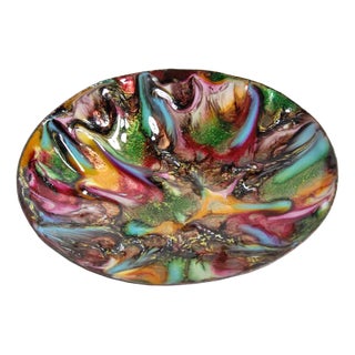 Vintage Brutalist Enameled Dish, 1970s For Sale