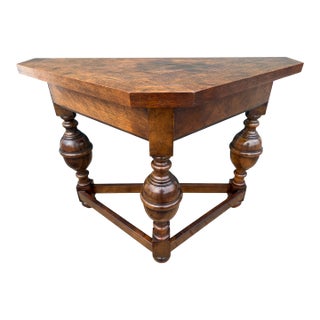 Late 20th Century Baker Furniture Triangle Side Table For Sale