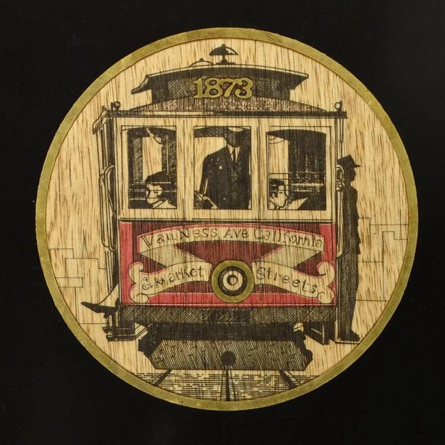 Mid-Century Inlaid Tray from Couroc, 1970s, in Good conditions. Designed 1960 to 1969 This piece has an attribution mark,...