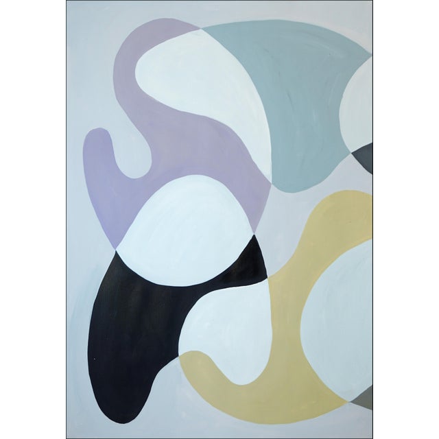 2026, Organic Modern, Mid Century Shapes Diptych, Pastel Dance, Acrylic Painting on Paper in Soft Palette by Ryan Rivadeneyra For Sale - Image 4 of 10