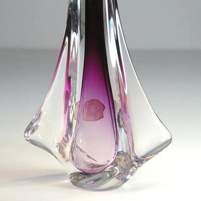 Glass Belgian Glass Table Lamp from Val St. Lambert, 1960s For Sale - Image 7 of 10