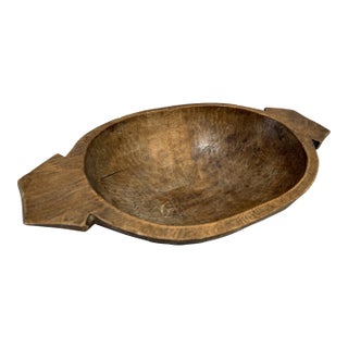 19th Century Hand-Carved Italian Chestnut Bowl For Sale