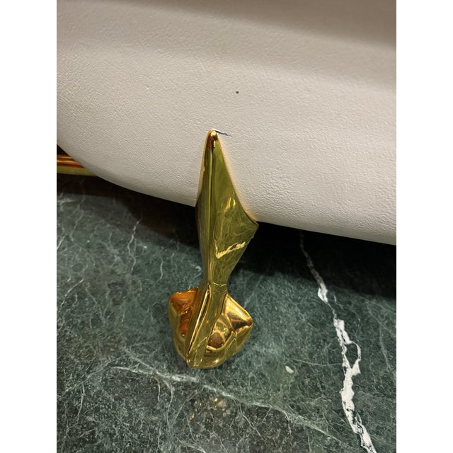 Kohler Birthday Bath Cast Iron Clawfoot Tub With Brushed Gold Brass Finishes For Sale - Image 10 of 12