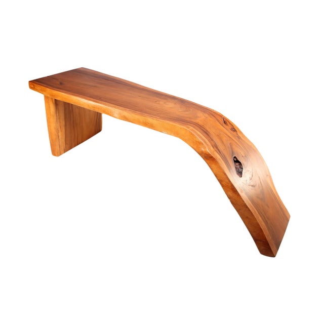 Modern One Slab Water Fall Living Edge Console Table 42 For Sale In Greensboro - Image 6 of 6