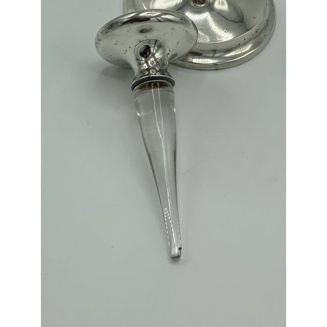Metal Antique Gorham Sterling Silver and Cut Glass Perfume Bottle With Stopper For Sale - Image 7 of 11