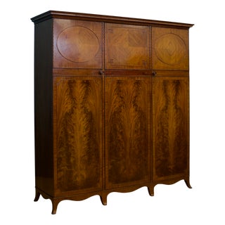 Edwardian Triple Door Wardrobe, 1900s For Sale