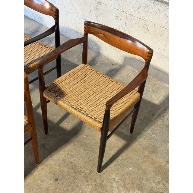 In Style of h.w. Klein for Bramin Teak and Rosewood Woven Cord Dining Armchairs Set of 6 Danish Mid-Century Modern 1960s For Sale - Image 16 of 16