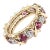Contemporary Tiffany & Co Schlumberger Gold Platinum 16 Stone Diamond Ruby Band Ring, Size 5 For Sale - Image 3 of 14
