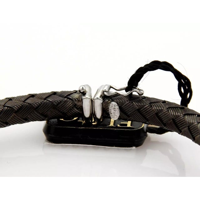 Designer Elite 1.35ct Diamonds 18k Tri-Color Gold Set of 3 Woven Bangles For Sale In Miami - Image 6 of 7