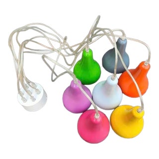 1990s Space Age Multicoloured Seven-Light Cascade Chandelier by Brilliant – Pop Art Style For Sale