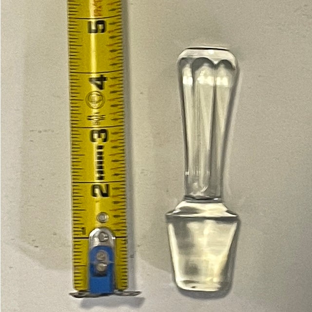 Pair Mid 20th Century Minimalist Clear Glass Decanters With Stoppers For Sale - Image 13 of 15