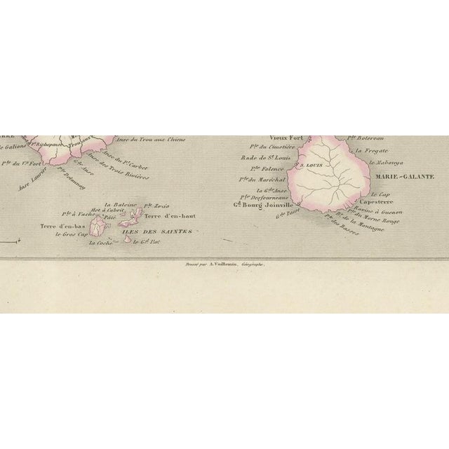19th Century Antique Map of Guadeloupe with Marie-Galante and the Saintes, 1860 For Sale - Image 5 of 12