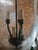 Tuscan 1990s Bell-Form Glass Tole Hanging Chandelier Light Fixture For Sale - Image 3 of 7