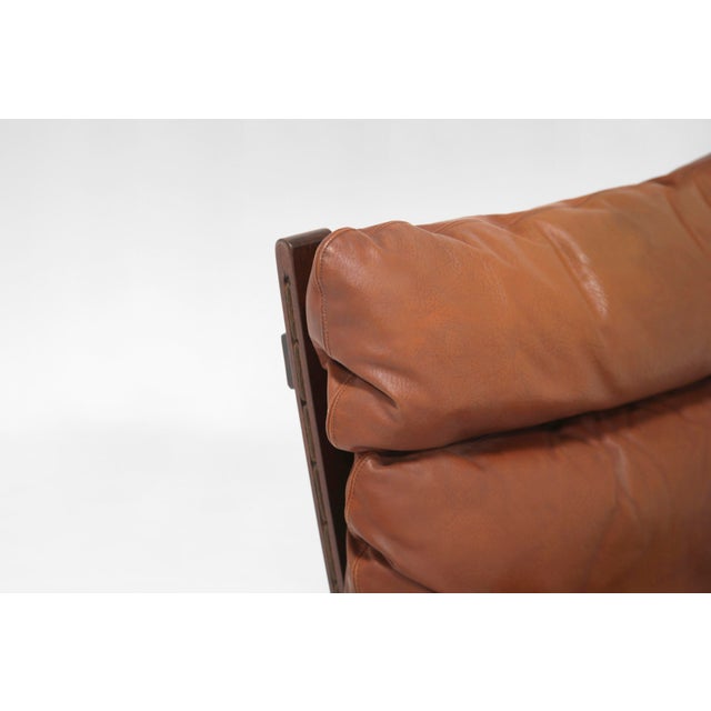 Vintage Siesta High Back Lounge Chair by Ingmar Relling in Cognac Leather For Sale - Image 6 of 8
