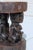 Vintage Hand-Carved African Man & Woman Figural Stool – 20.5” H X 15.75” W Sculptural Tribal Side Table With Geometric Carving For Sale - Image 9 of 17