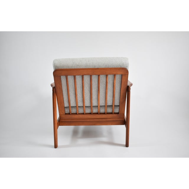Scandinavian Grey Teak Armchair, 1960s For Sale - Image 10 of 12