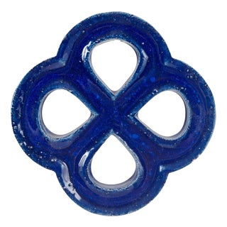 Deep Blue Glazed Stoneware Wall Relief from Gustavsberg, 1960s For Sale