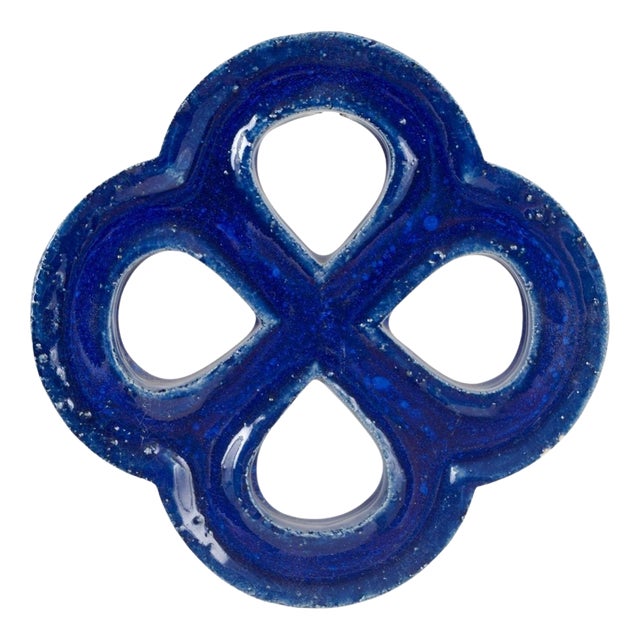 Deep Blue Glazed Stoneware Wall Relief from Gustavsberg, 1960s For Sale