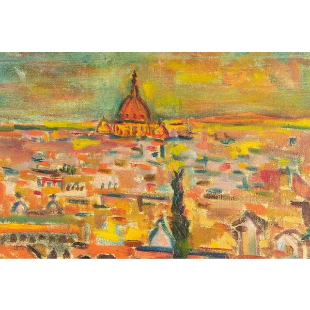 Modern Sirio Pellegrini, View of Rome from Gianicolo, Oil Painting, 1970 For Sale - Image 3 of 5