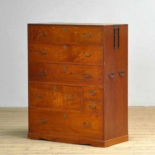 Japanese Tansu Chest of Drawers, 1910s For Sale - Image 3 of 13