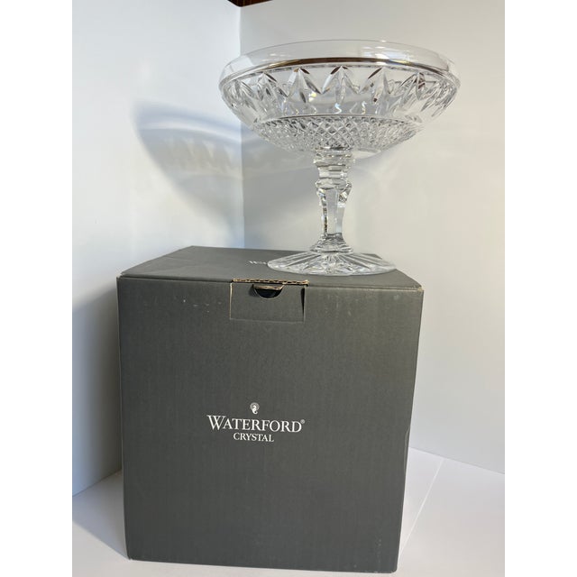 1990s Waterford Crystal Ballina Compote Dessert Bowl & Box #109162 Ireland. Mint For Sale - Image 11 of 12