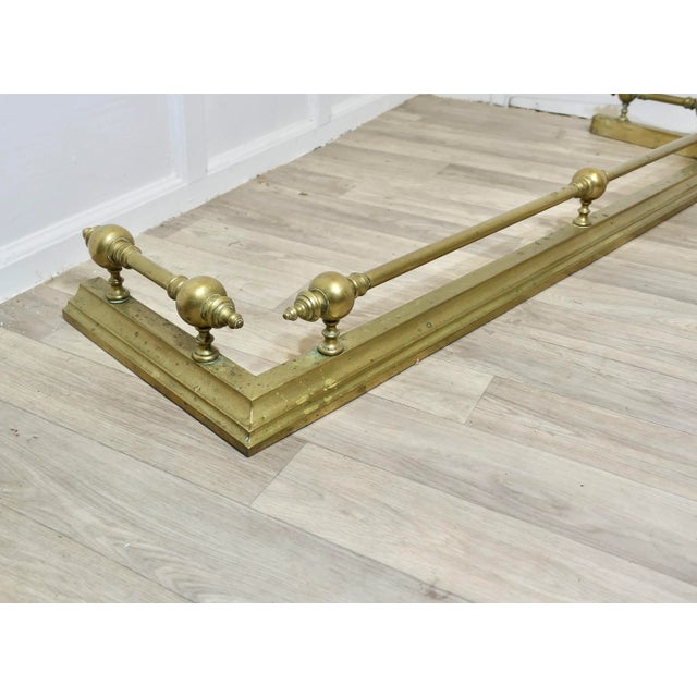 Large Victorian Brass Fender For Sale - Image 5 of 8