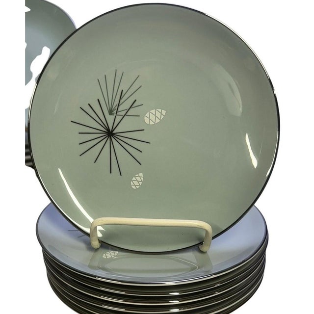 Mid 20th Century Franciscan Masterpiece Extremely Rare 'Silver Pine' 8-Five Pc Place Settings - 40 pcs For Sale - Image 14 of 17