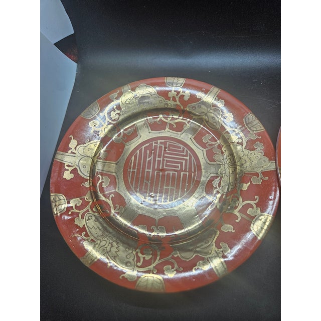 Japanese Set of Two, Vintage Japanese Porcelain Dragon Plates For Sale - Image 3 of 6