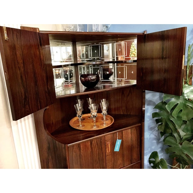 Danish Rosewood Corner Locking Bar Chairish