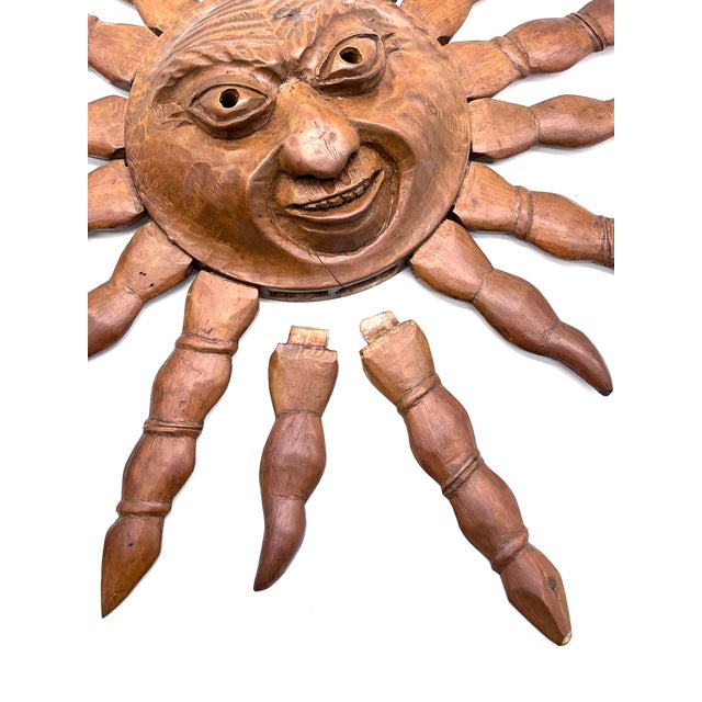 Mid-Century Sun Face Wall Mask from Hermann Reichegger, South Tyrol, 1950s For Sale - Image 11 of 14
