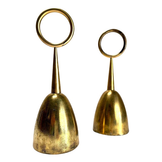 Ignazio Gardella, Brass Doorstops attributed to Azucena, Italy, 1950s, Set of 2 For Sale