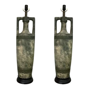 Pair of 1960s Hollywood Regency Grecian Inspired Lamps