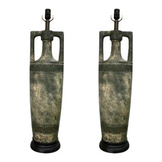 Pair of Hollywood Regency Grecian Inspired Lamps For Sale