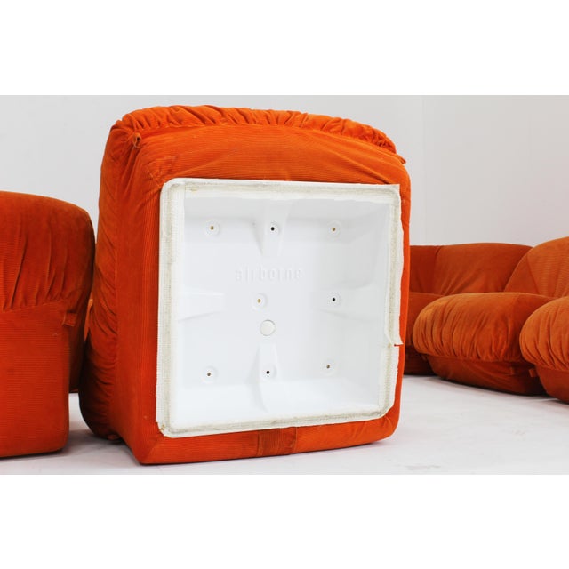 Patate Modular Sofa in Orange Corduroy from Airborne, 1970s, Set of 7 For Sale - Image 13 of 14