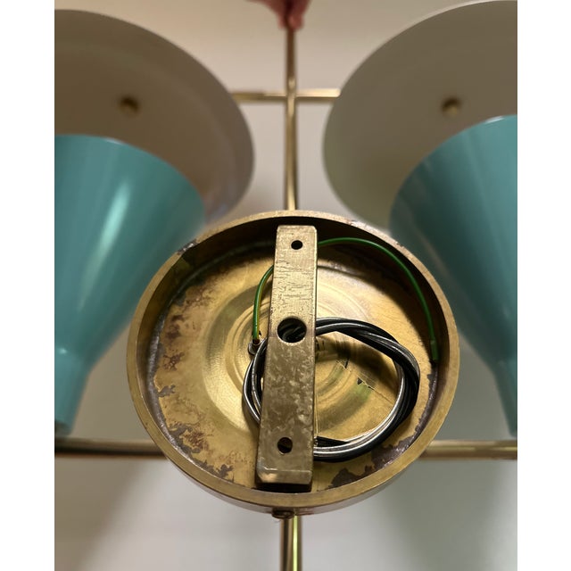 Turquoise 1950s Mid-Century Modern Roberto Giulio Rida White Disk Cones For Sale - Image 8 of 8