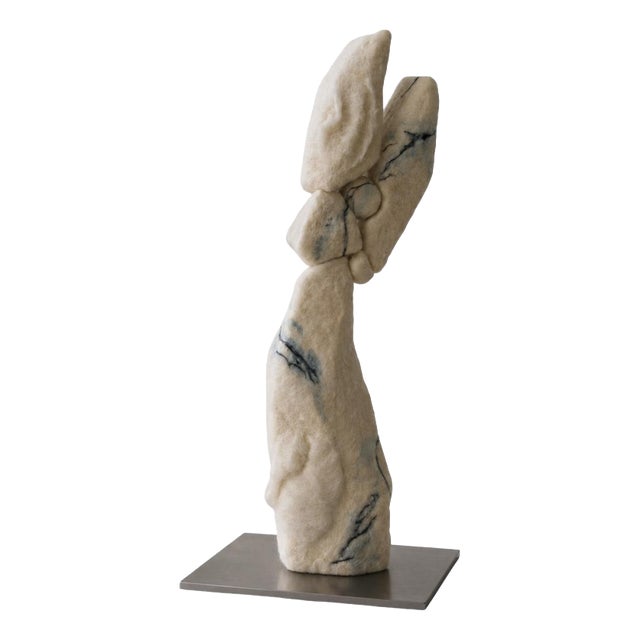 Anatomy of Flight Sculpture in Felted Wool and Metal by Tina Tictone For Sale