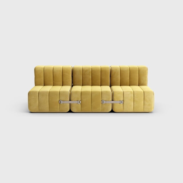 Not Yet Made - Made To Order Curt Modular Set - Flexible 3-Seater - Barcelona - Cornhusk - V3347/50 (Yellow) by Ambivalenz, Set of 6 For Sale - Image 5 of 5