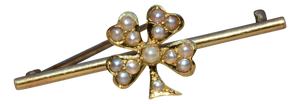 The Shamrock: Antique Shamrock Pin with Seed Pearls