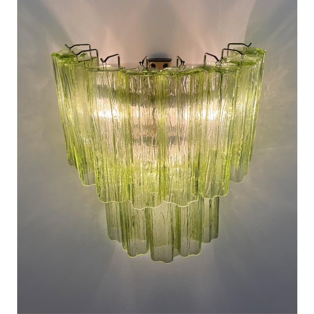 Green Murano Glass Tube Wall Sconces, 1990s, Set of 2 For Sale - Image 12 of 14