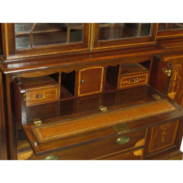Mid 20th Century Mid 20th Century Edwardian Inlaid Breakfront For Sale - Image 5 of 13
